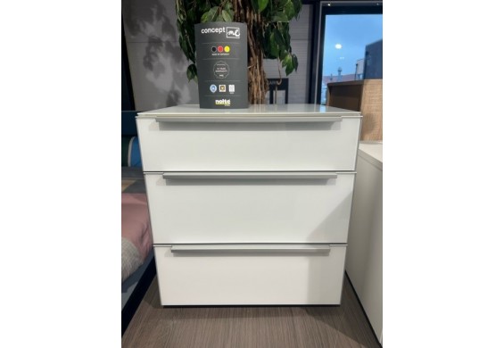 Nolte nachtkastjes Alegro wit met glas