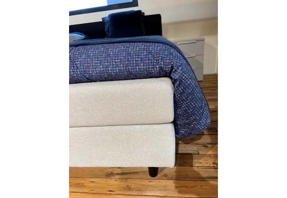 Boxspring wellington 180x210 cm vlak zwart met grijs